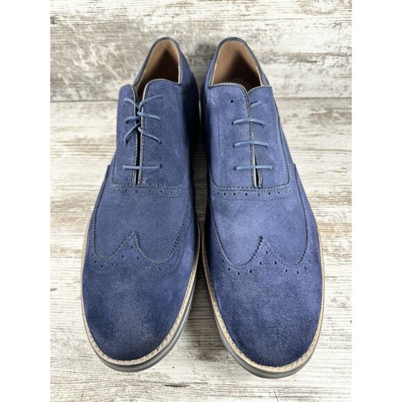 Men\'s Andrew Marc Blue Suede Wingtip Oxfords Sz 13 EUC! main image 5
